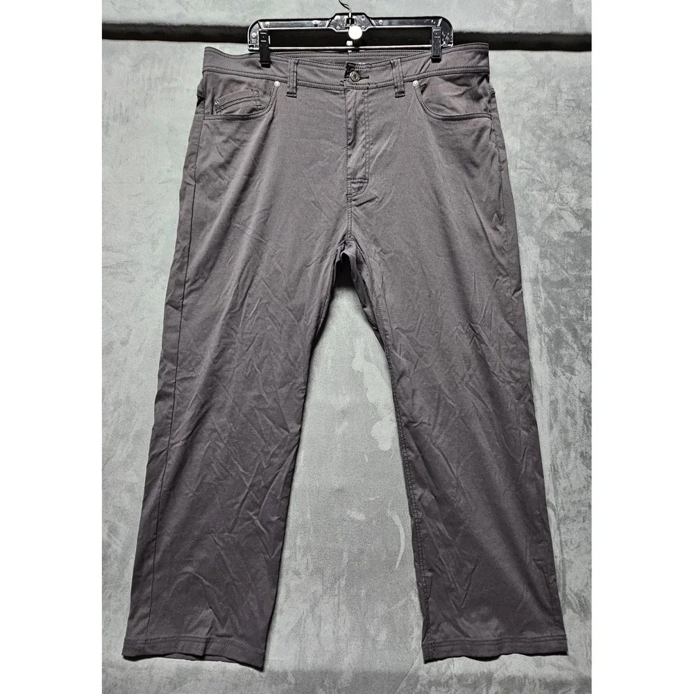 Prana Breathe Mens Slim Fit Pants 40x30 Charcoal Grey Performance‎ Hiking Travel